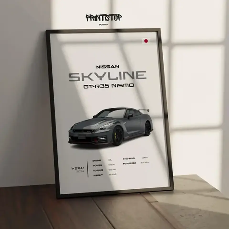 Cuadro Auto Skyline R35 Nismo Deportivo + Marco 2