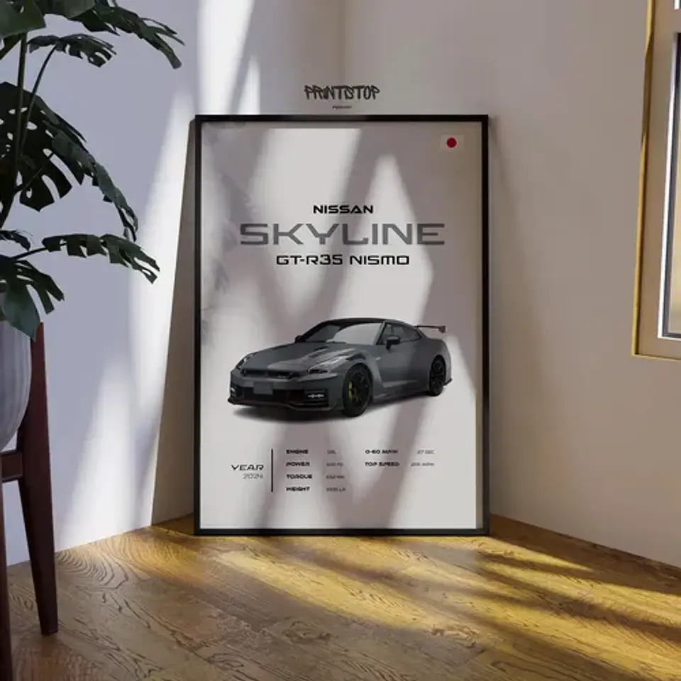 Cuadro Auto Skyline R35 Nismo Deportivo + Marco 3