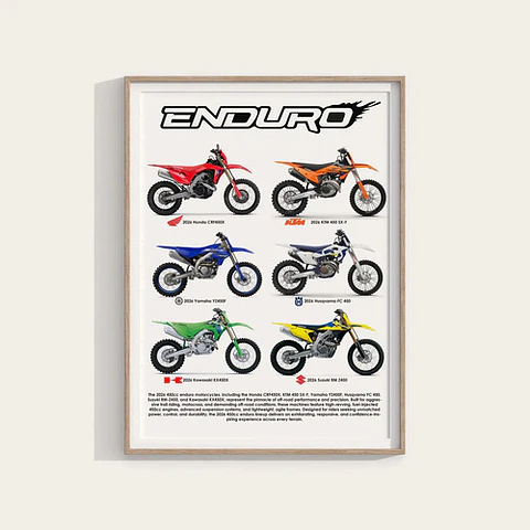 Cuadro Motos Enduro Modelos 2026 + Marco