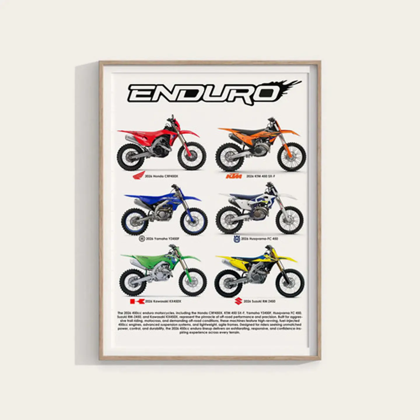 Cuadro Motos Enduro Modelos 2026 + Marco 2