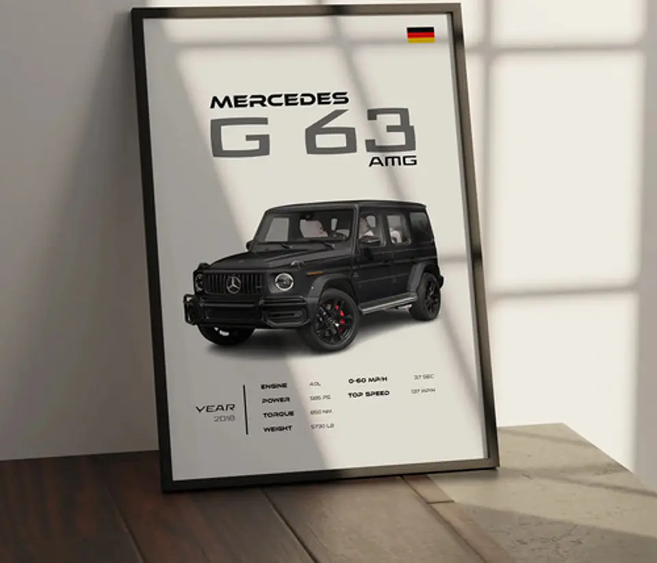 Cuadro Mercedes G63 Amg  Deportivo + Marco 1