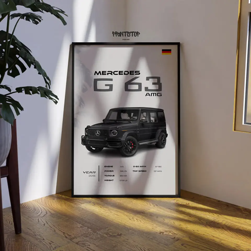 Cuadro Mercedes G63 Amg  Deportivo + Marco 3