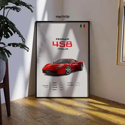 Cuadro Auto Ferrari 458 Italia Deportivo + Marco