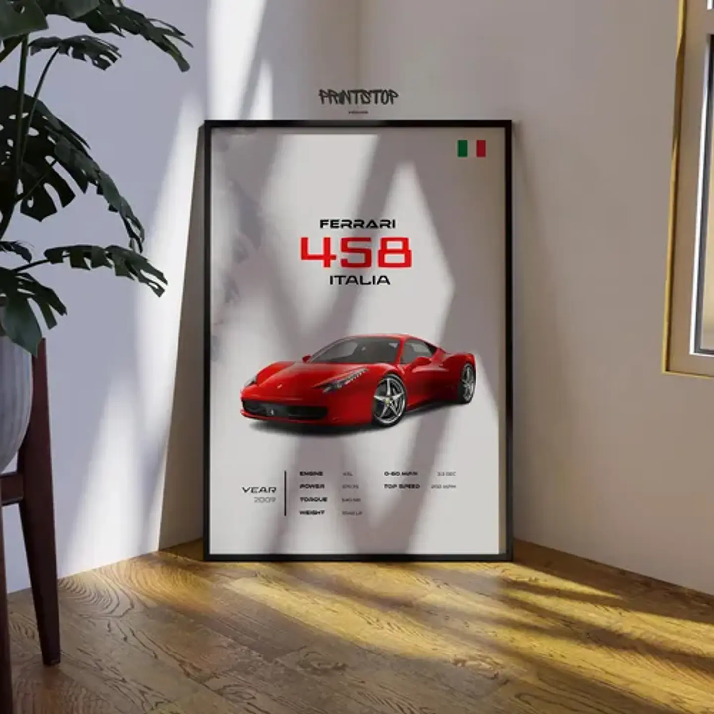 Cuadro Auto Ferrari 458 Italia Deportivo + Marco 2