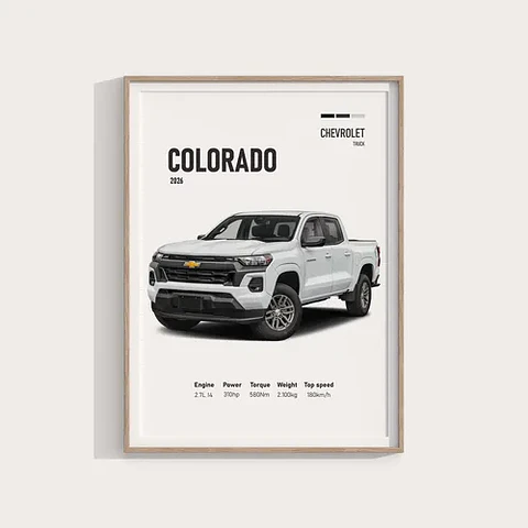 Cuadro Camioneta 2026 Chevy Colorado + Marco
