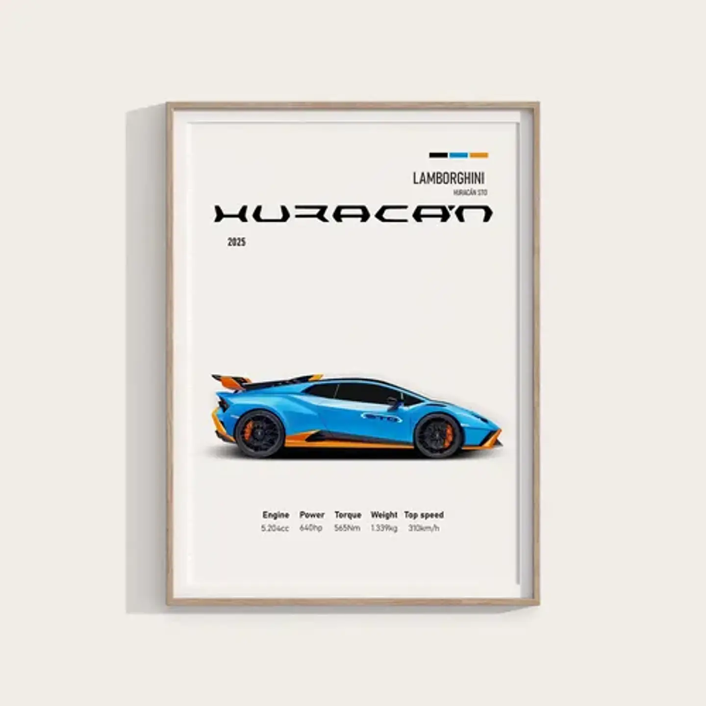 Cuadro Lamborghini Huracán Sto Deportivo  + Marco 1