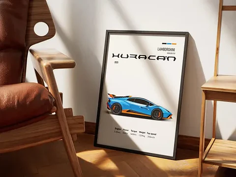 Cuadro Lamborghini Huracán Sto Deportivo  + Marco