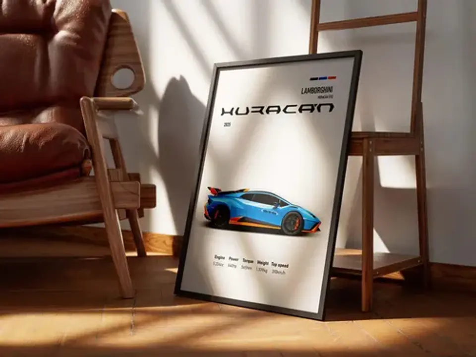 Cuadro Lamborghini Huracán Sto Deportivo  + Marco 3