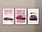 Cuadros Pink Porsche 911 Rosa Deportivo + Marco Negro - Miniatura 1