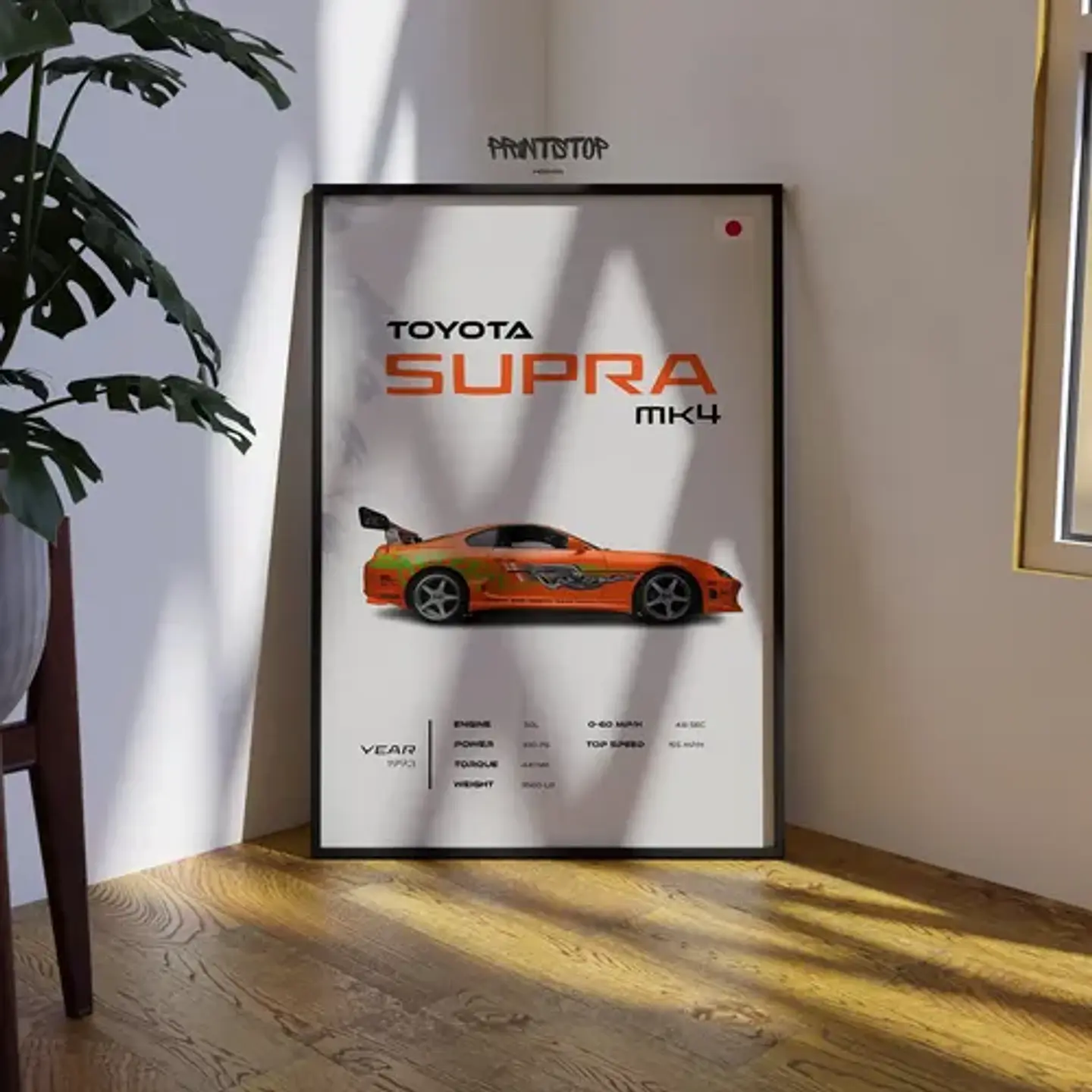 Cuadro Auto Toyota Supra Mk4 Rapido Y Furioso + Marco 3