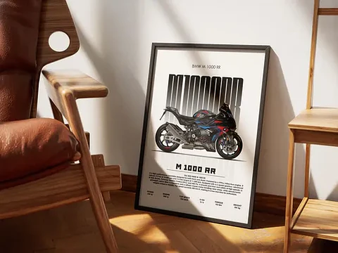 Cuadro Moto Especial Bmw M 1000 Rr Deportivo + Marco Negro