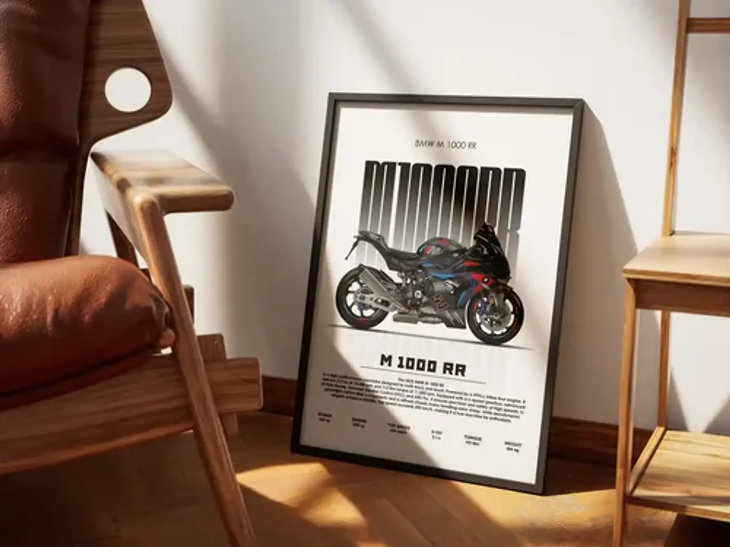 Cuadro Moto Especial Bmw M 1000 Rr Deportivo + Marco Negro 1