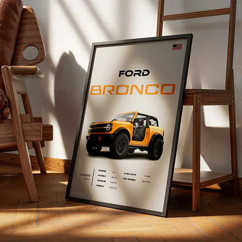 Cuadro Camioneta Ford Bronco Deportivo + Marco