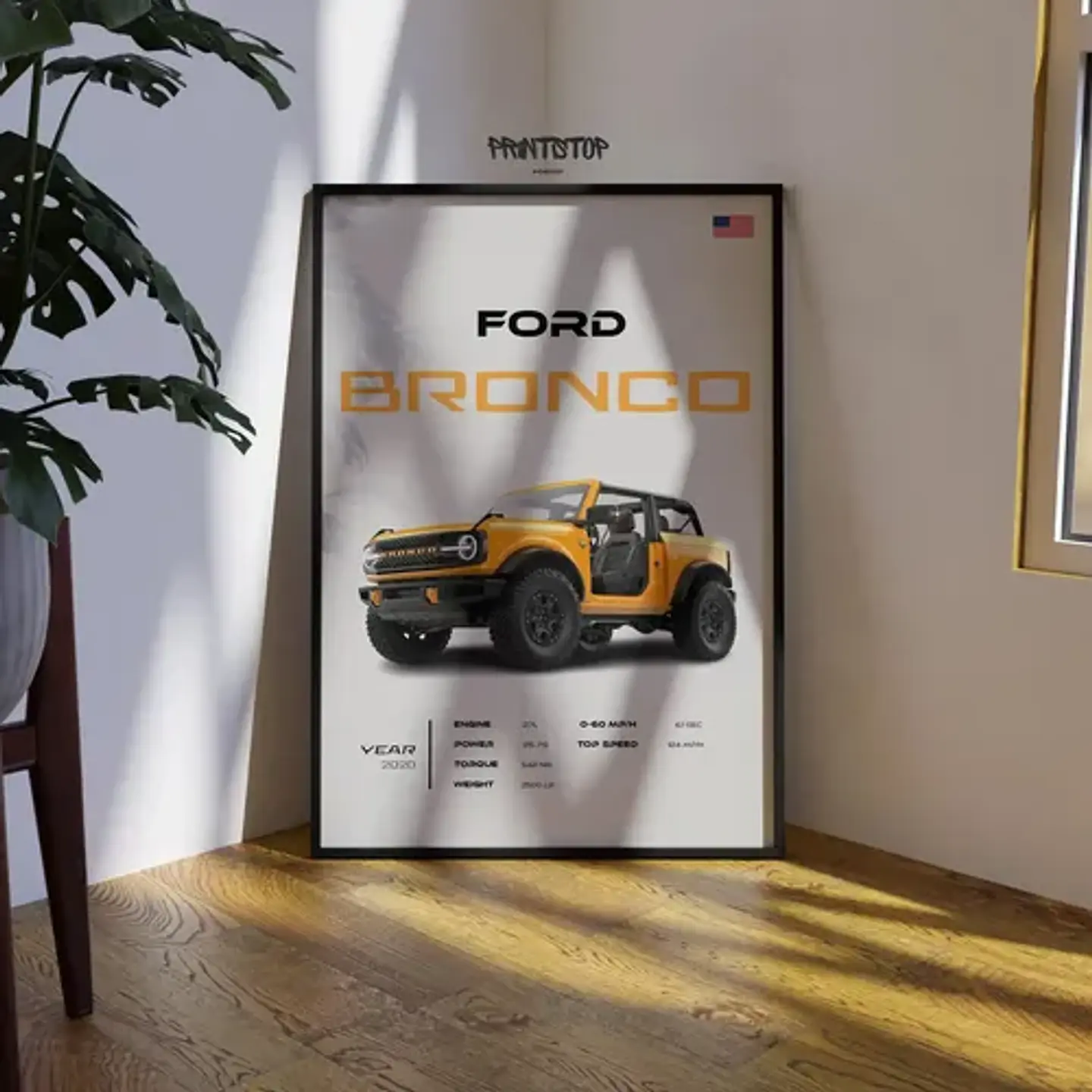 Cuadro Camioneta Ford Bronco Deportivo + Marco 3
