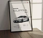 Cuadro Auto Toyota Supra Mk5 Gris Deportivo + Marco - Miniatura 1