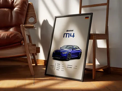 Cuadro Auto Bmw M4 Deportivo + Marco