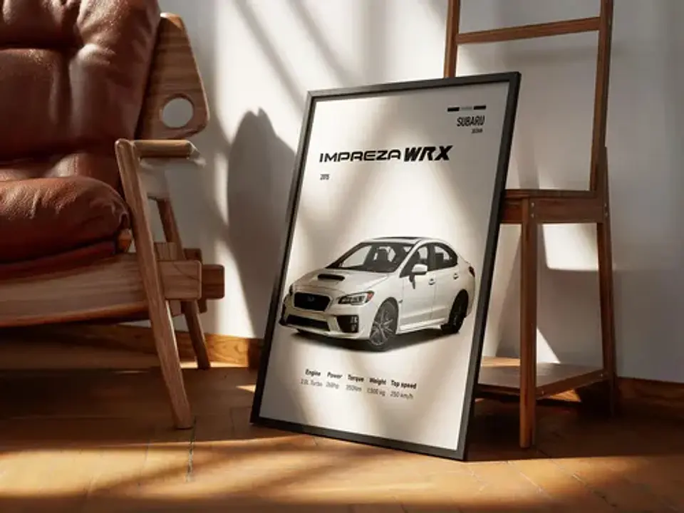 Cuadro Auto 2015 Subaru Wrx Deportivo + Marco 3