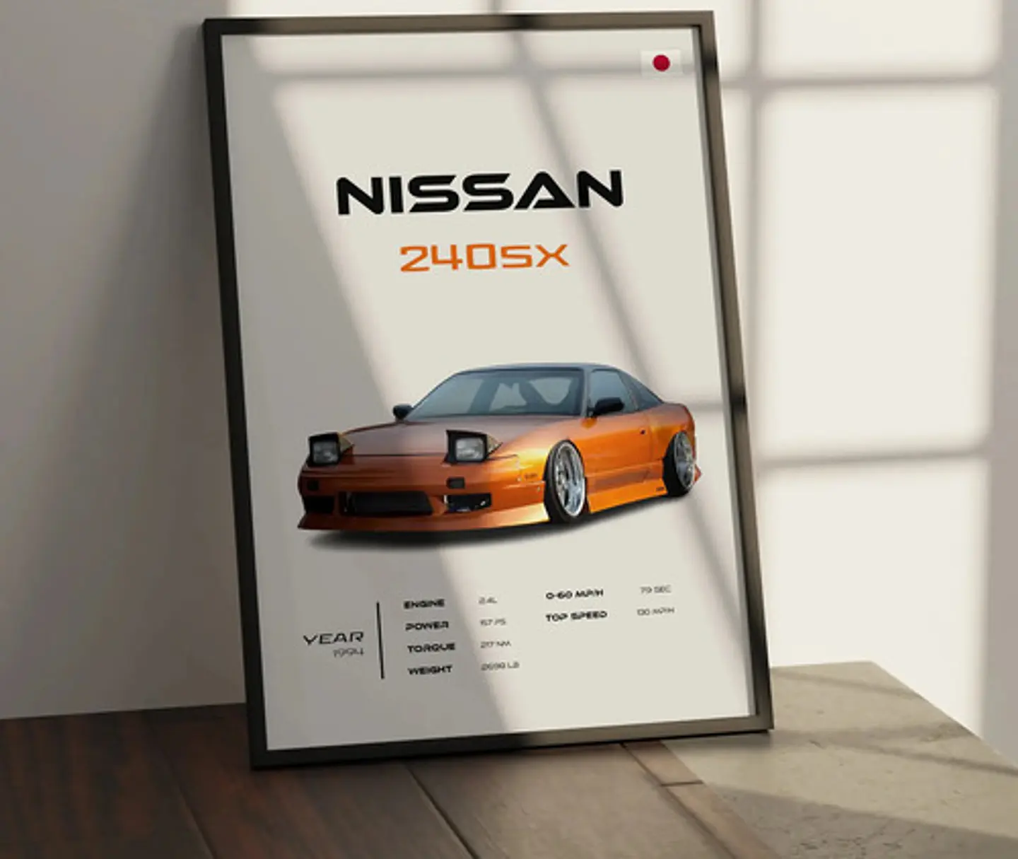 Cuadro Auto Nissan 240sx Deportivo + Marco 1