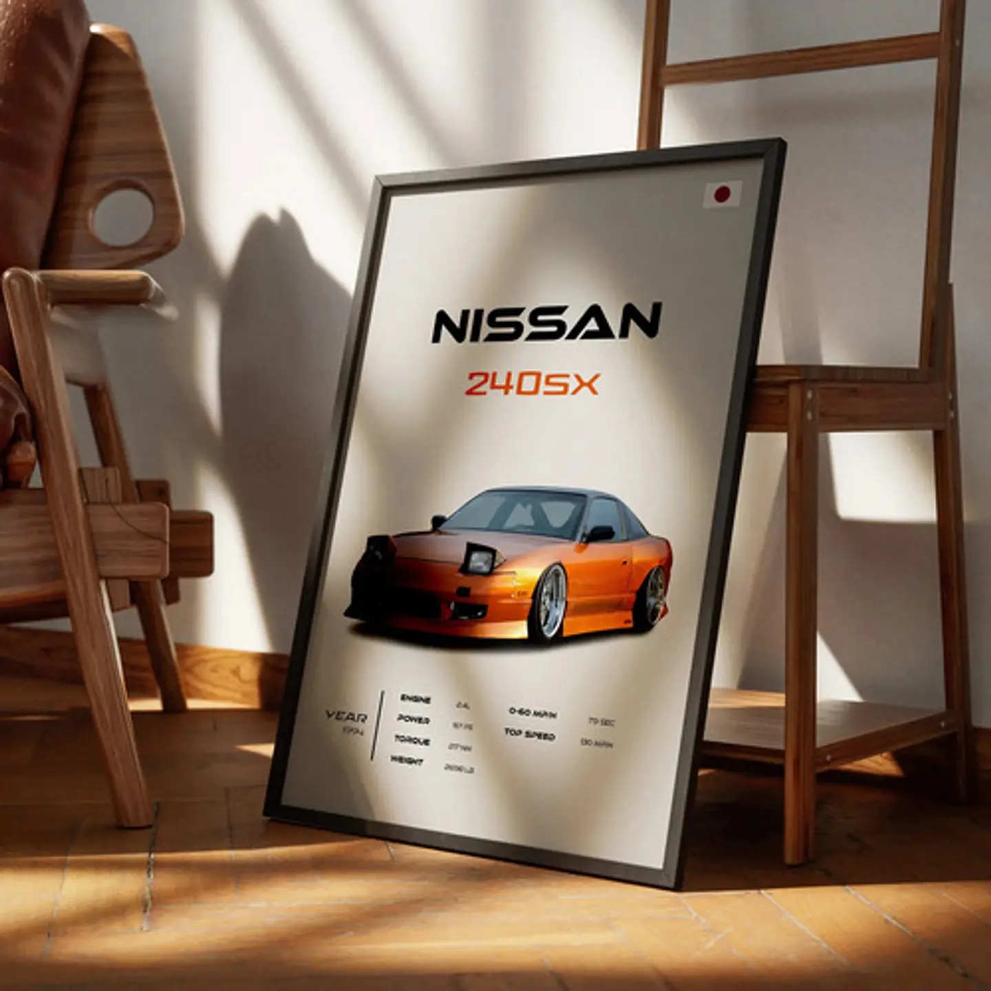 Cuadro Auto Nissan 240sx Deportivo + Marco 2