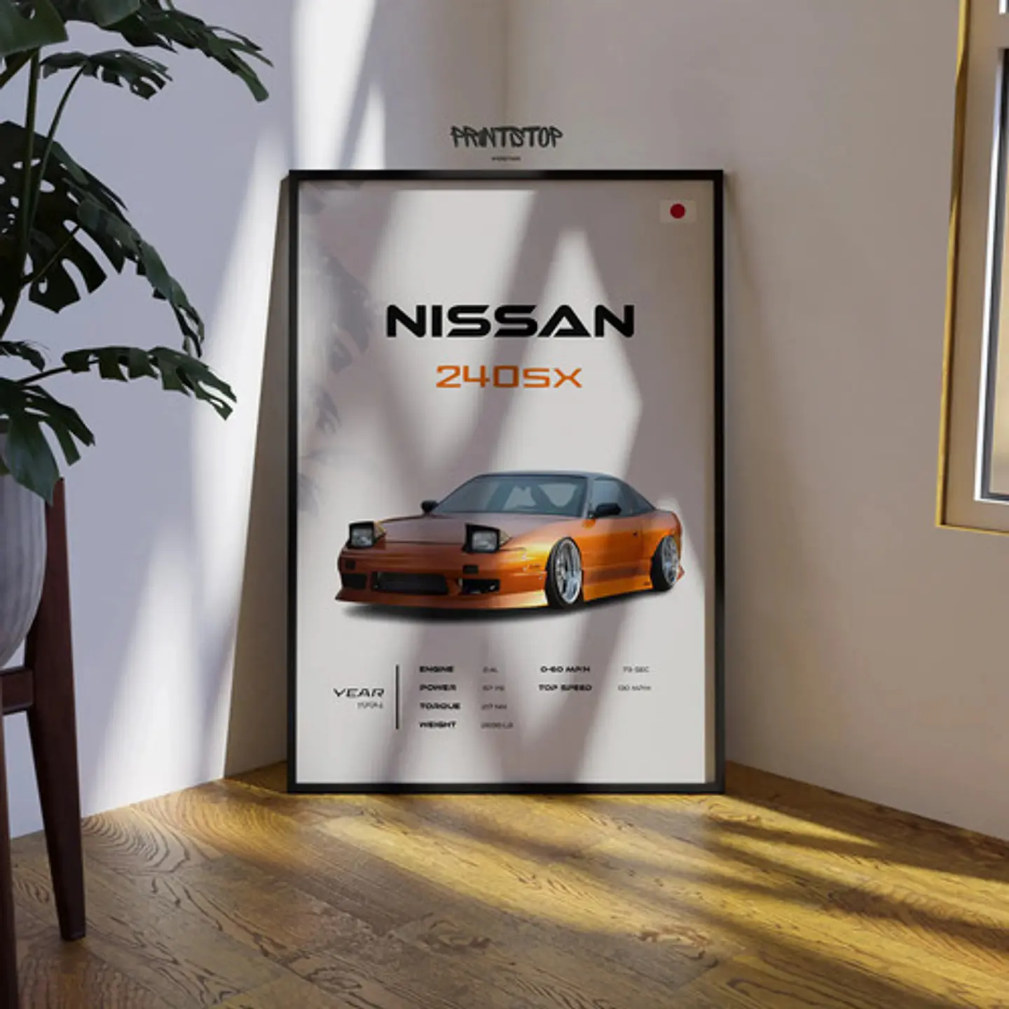 Cuadro Auto Nissan 240sx Deportivo + Marco 3