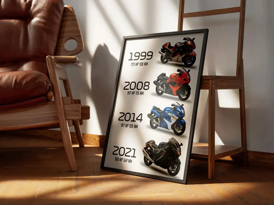 Cuadro Motos Suzuki Hayabusa Evolucion Deportivo + Marco 1