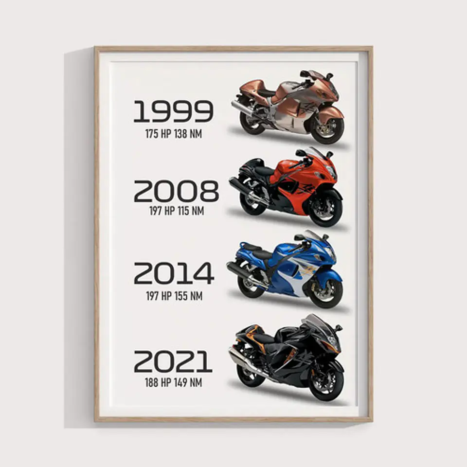 Cuadro Motos Suzuki Hayabusa Evolucion Deportivo + Marco 2