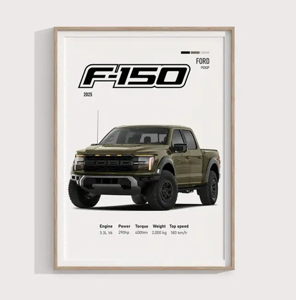 Cuadro Camioneta Ford F-150 + Marco 2