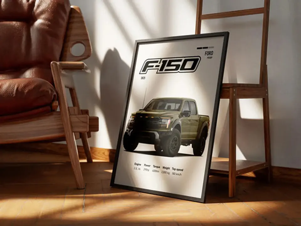 Cuadro Camioneta Ford F-150 + Marco 3