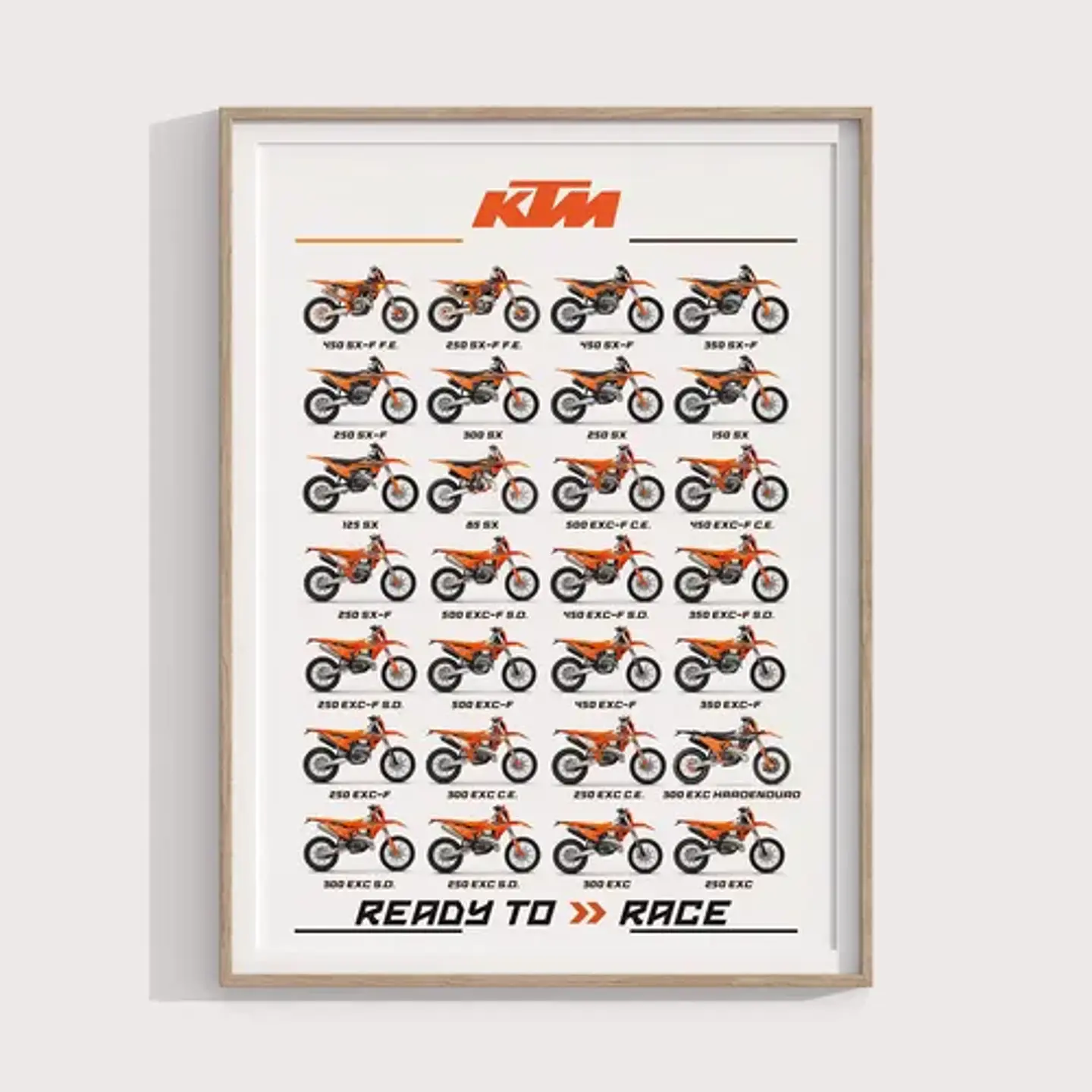Cuadro Historico Ktm Exc Enduro Coleccion + Marco Negro 2