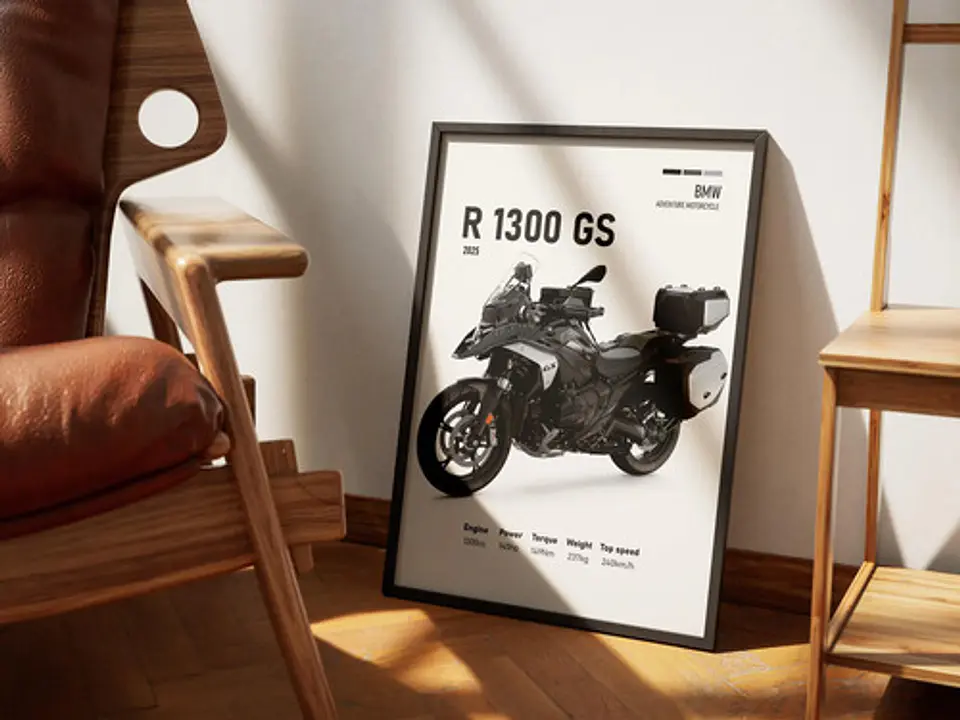 Cuadro 2025 Bmw R1300 Gs Deportivo + Marco Negro 1