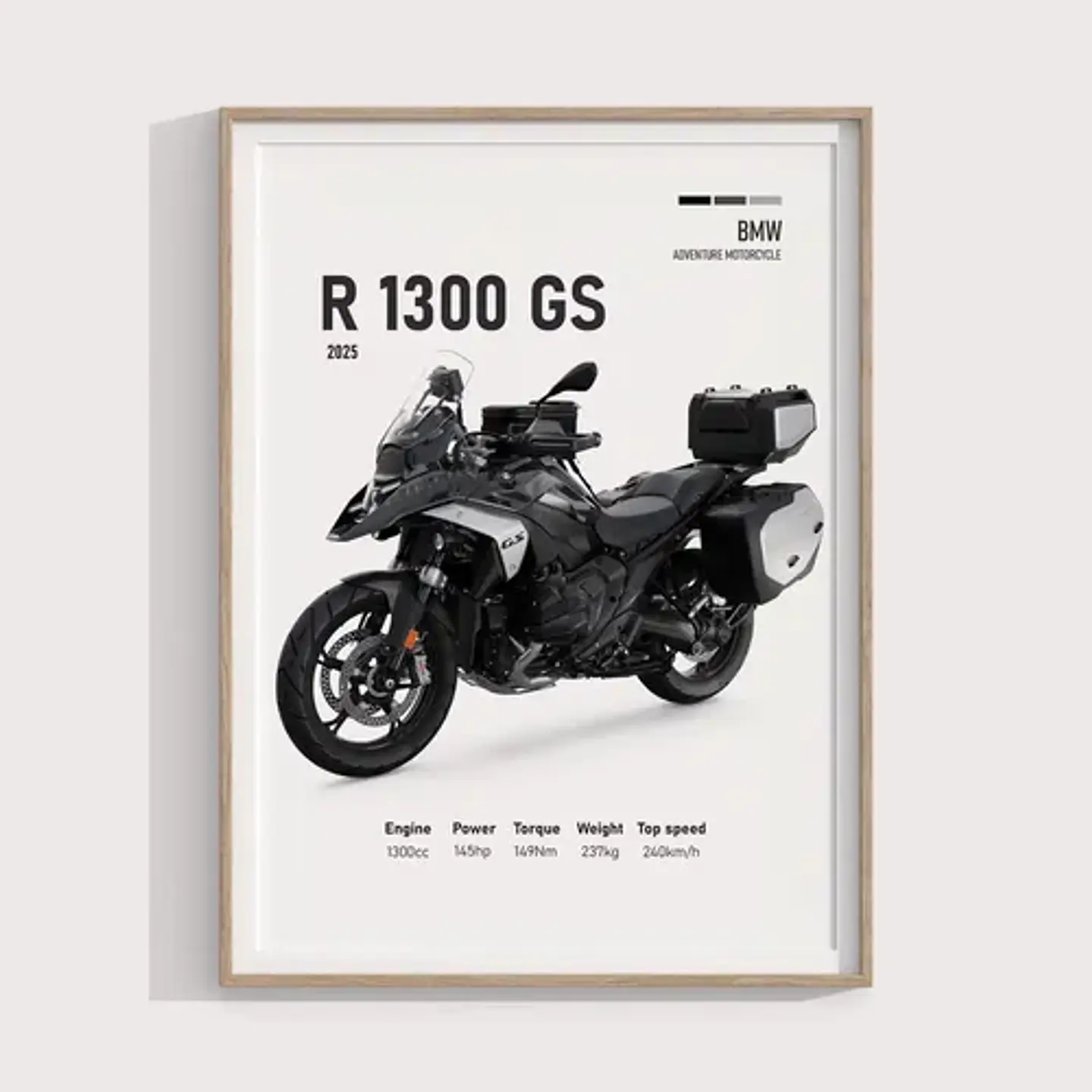 Cuadro 2025 Bmw R1300 Gs Deportivo + Marco Negro 2
