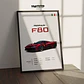 Cuadro Auto Ferrari F80 Supercar Deportivo + Marco - Miniatura 2