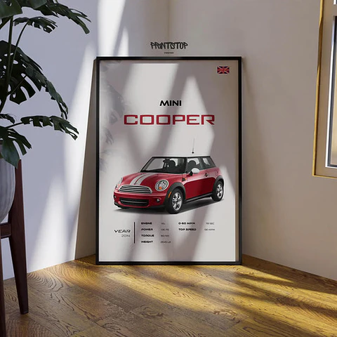 Cuadro Auto Mini Cooper  Deportivo + Marco