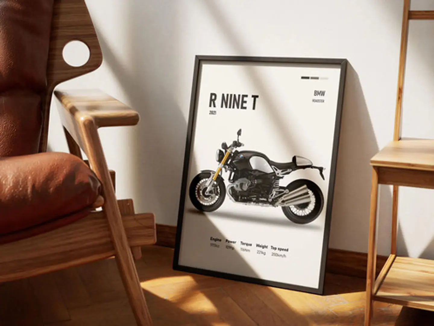 Cuadro Bmw R Nine T Deportivo + Marco Negro 1