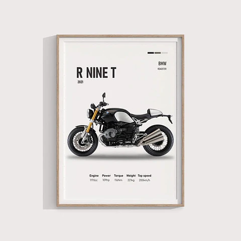Cuadro Bmw R Nine T Deportivo + Marco Negro