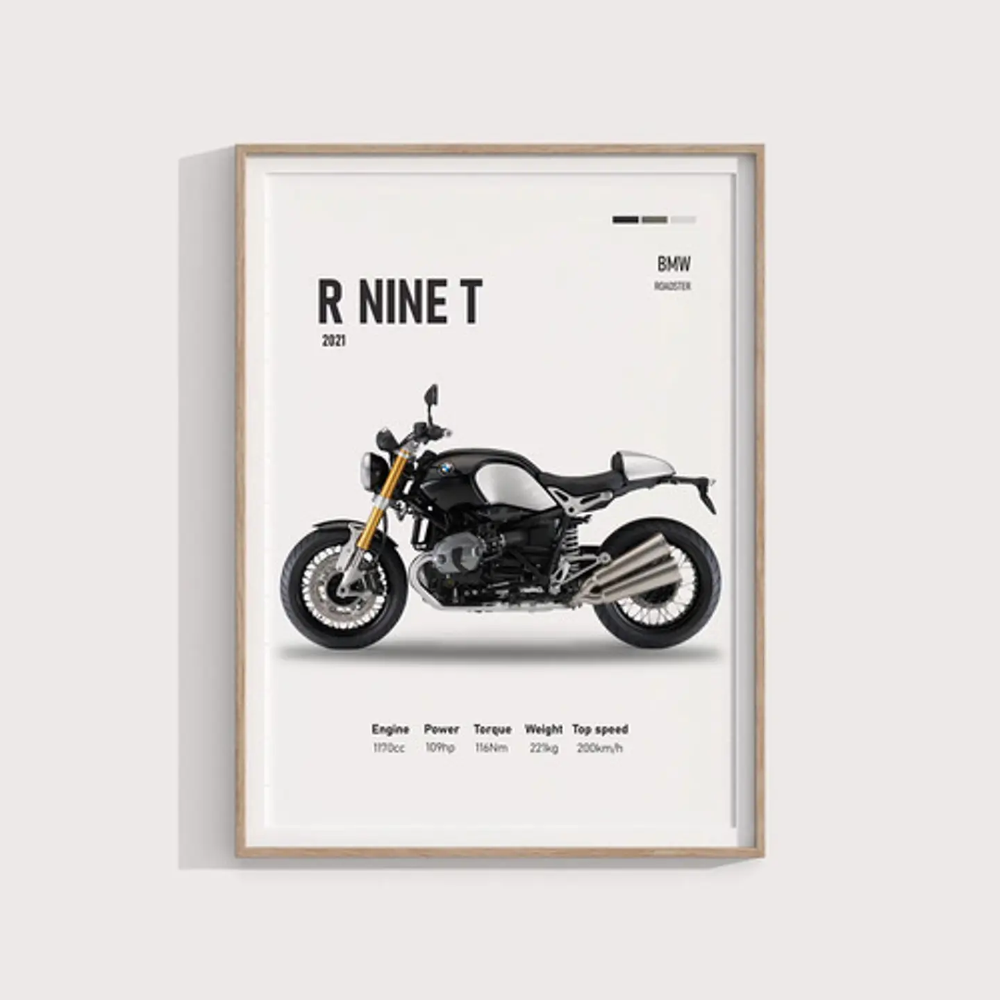Cuadro Bmw R Nine T Deportivo + Marco Negro 2