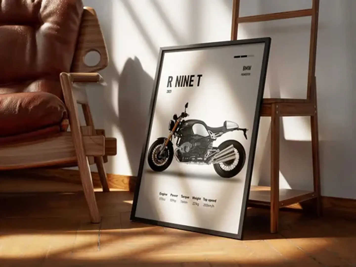 Cuadro Bmw R Nine T Deportivo + Marco Negro 3