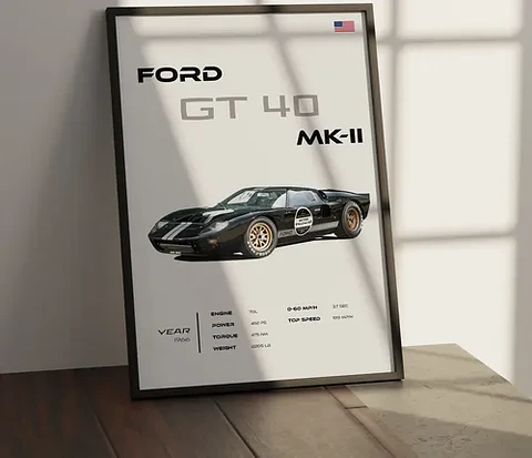 Cuadro Auto Ford Gt40 Mk-ii  Deportivo + Marco