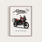 Cuadro Moto Honda Africa Twin Roja Deportivo + Marco - Miniatura 2
