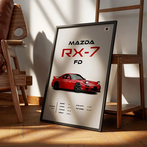 Cuadro Mazda Rx-7 Fd Jdm Deportivo + Marco