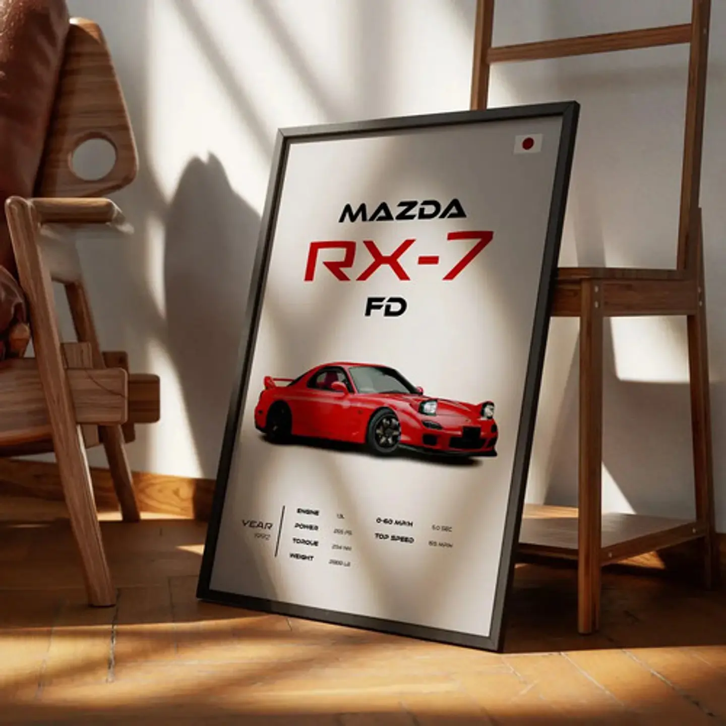 Cuadro Mazda Rx-7 Fd Jdm Deportivo + Marco 2