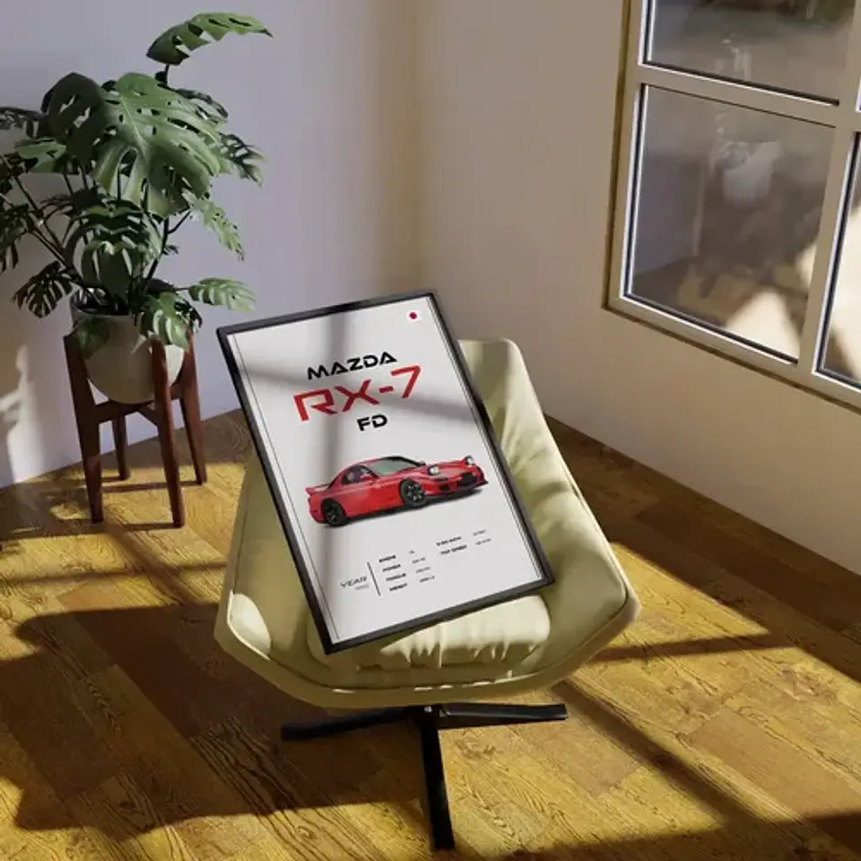 Cuadro Mazda Rx-7 Fd Jdm Deportivo + Marco 3