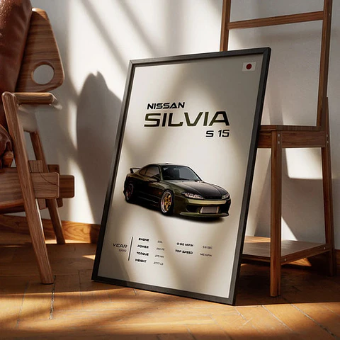 Cuadro Auto Nissan Silvia S15 Jdm Deportivo + Marco