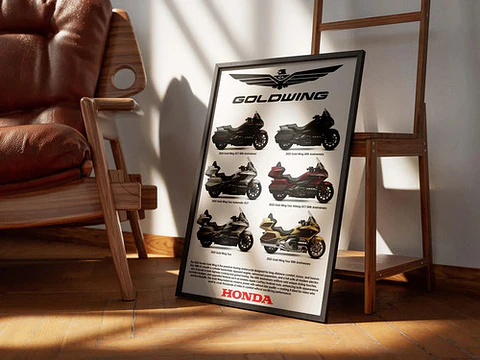 Cuadro Motos Honda Gold Wing Coleccion Deportivo + Marco