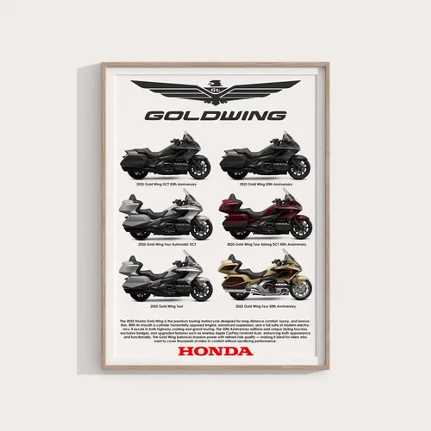 Cuadro Motos Honda Gold Wing Coleccion Deportivo + Marco 3