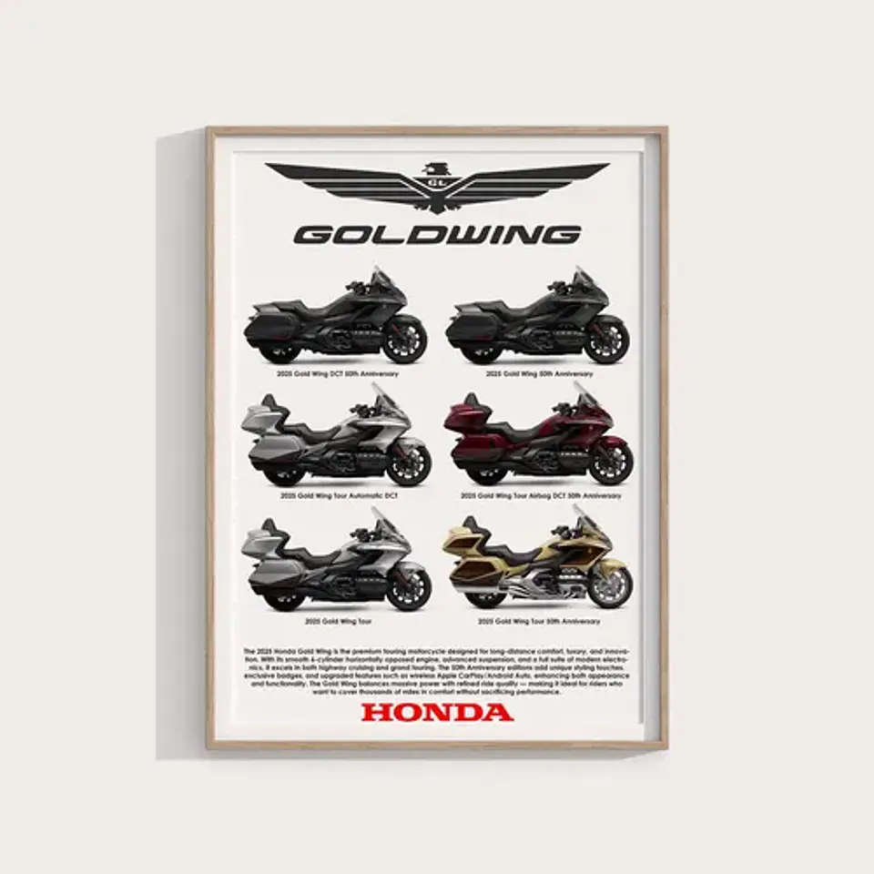 Cuadro Motos Honda Gold Wing Coleccion Deportivo + Marco 3