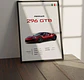Cuadro Auto Ferrari 296 Gtb Deportivo + Marco - Miniatura 1