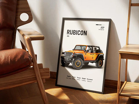 Cuadro Jeep Wrangler Rubicon Deportivo + Marco