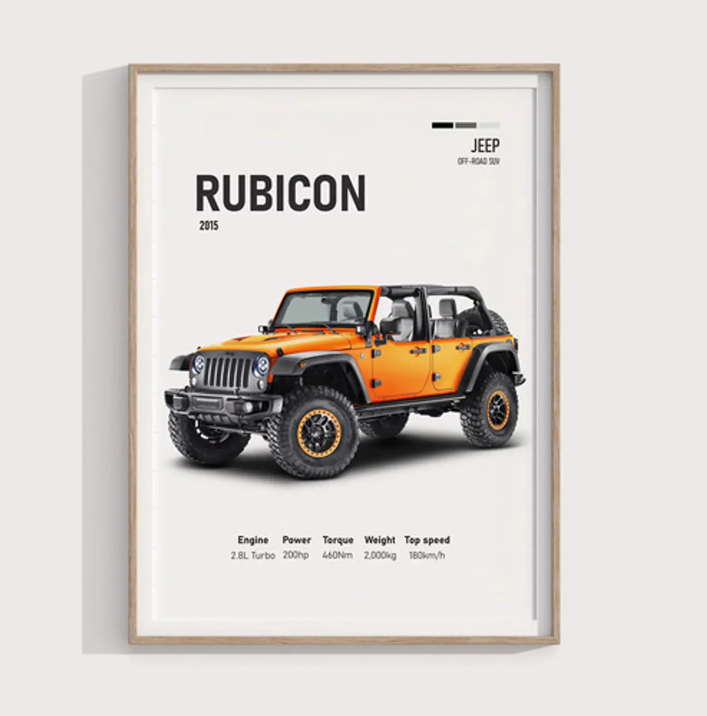 Cuadro Jeep Wrangler Rubicon Deportivo + Marco 2