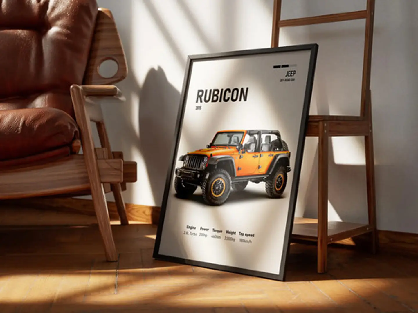 Cuadro Jeep Wrangler Rubicon Deportivo + Marco 3